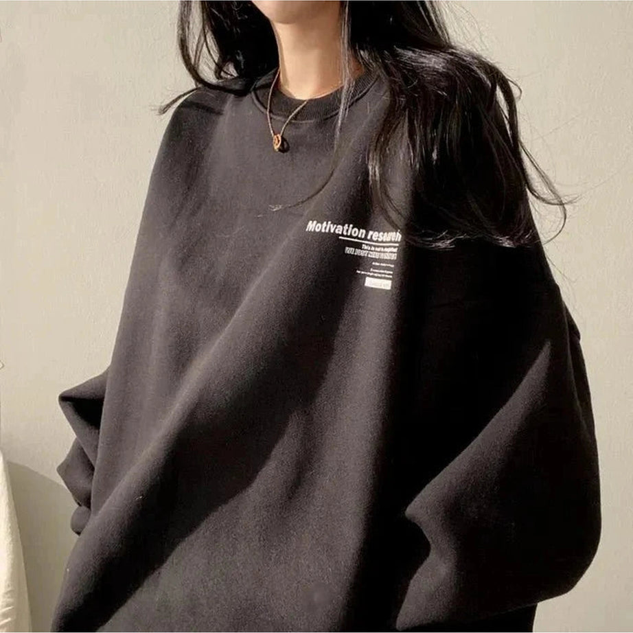 Y2k Acubi Oversized Letter Print Hoodie