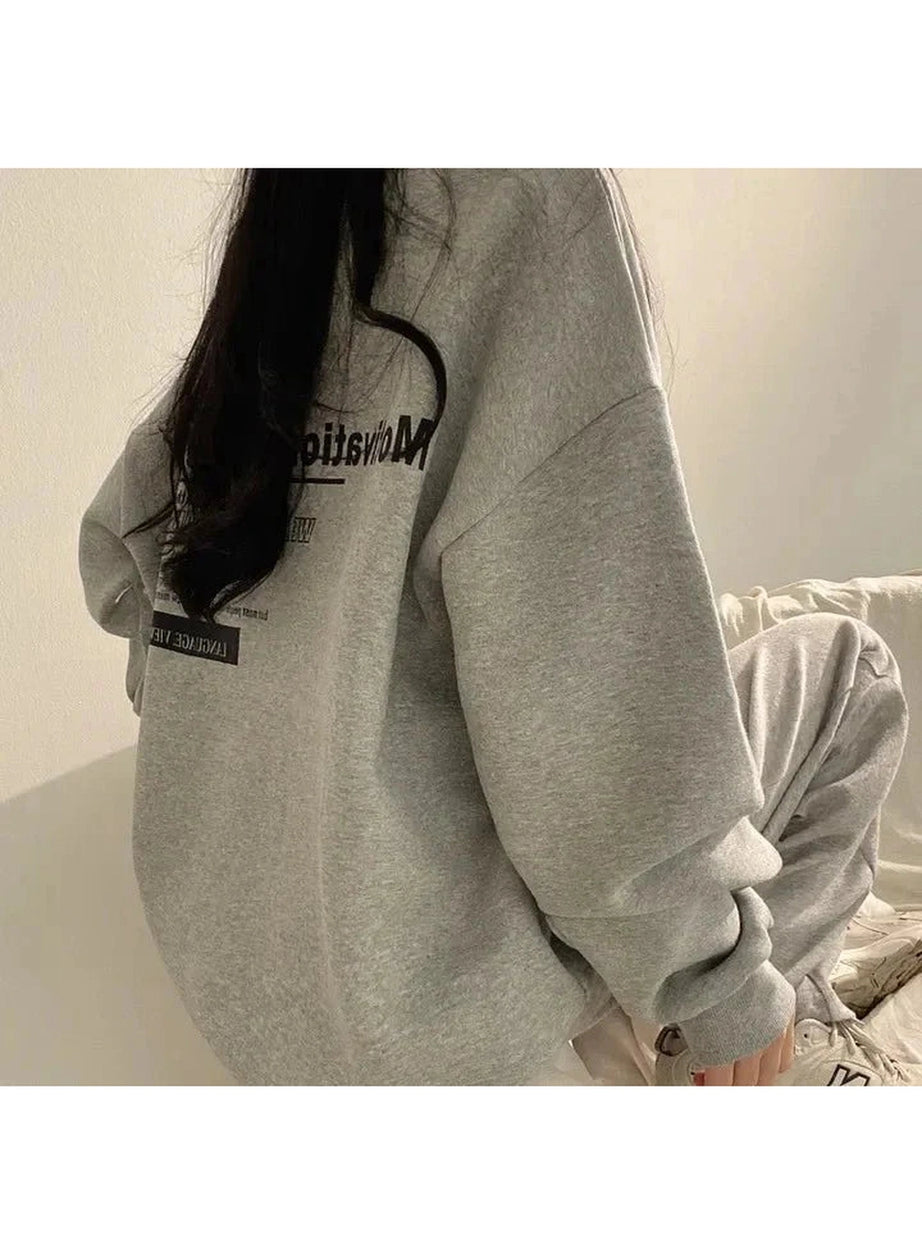Y2k Acubi Oversized Letter Print Hoodie