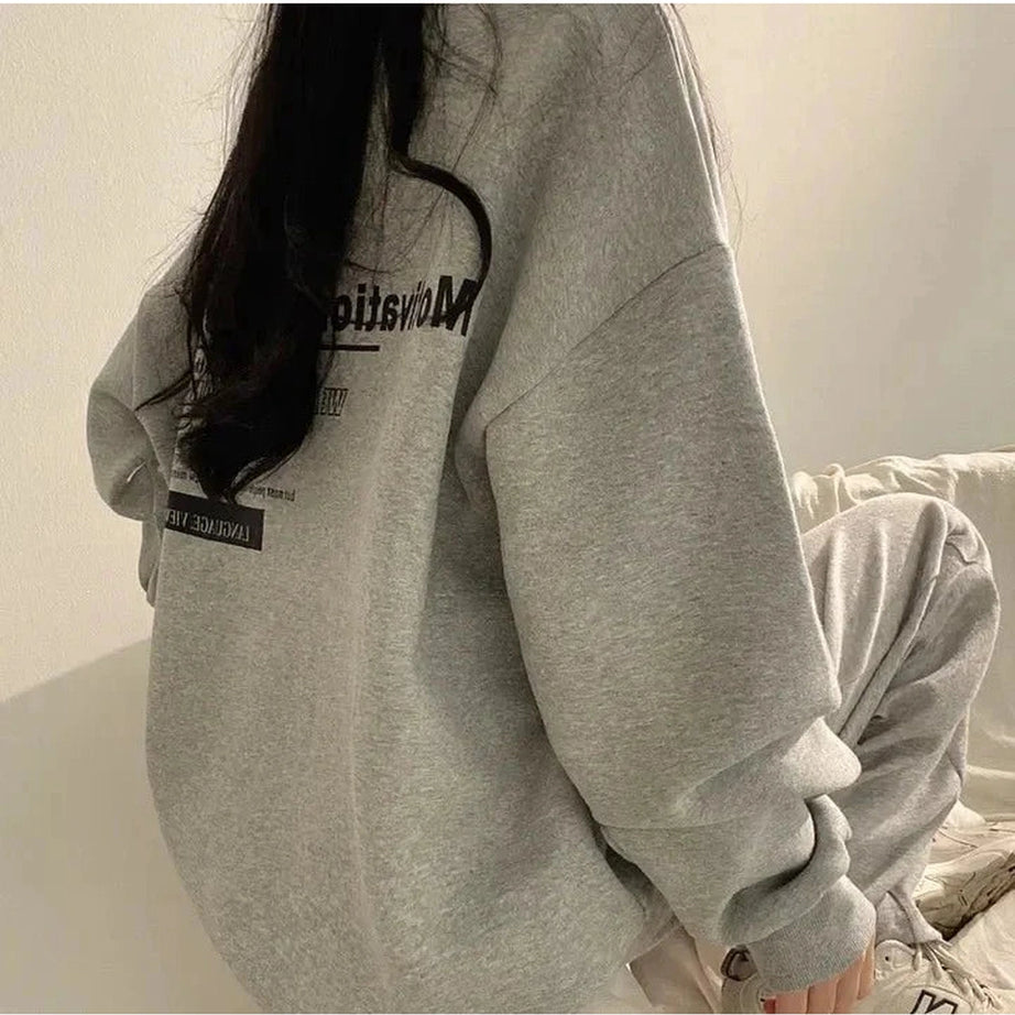 Y2k Acubi Oversized Letter Print Hoodie