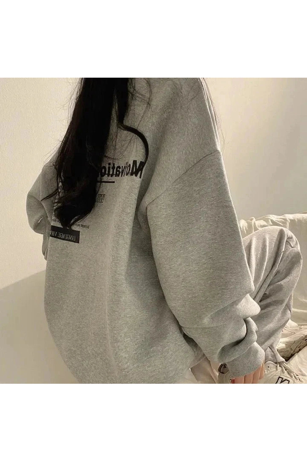 Y2k Acubi Oversized Letter Print Hoodie