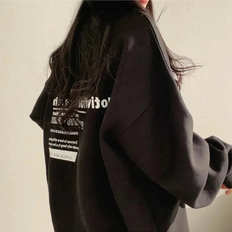 Y2k Acubi Oversized Letter Print Hoodie