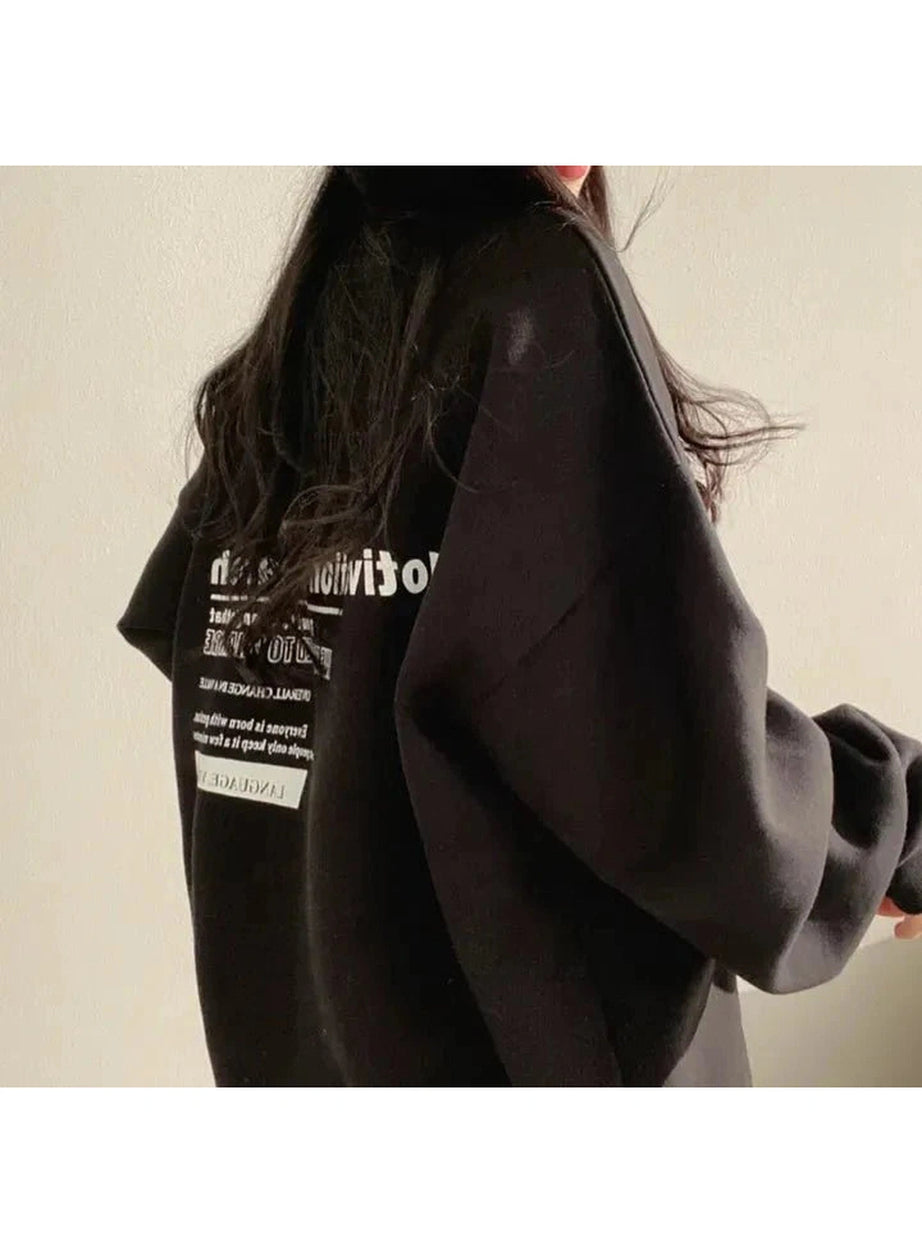 Y2k Acubi Oversized Letter Print Hoodie