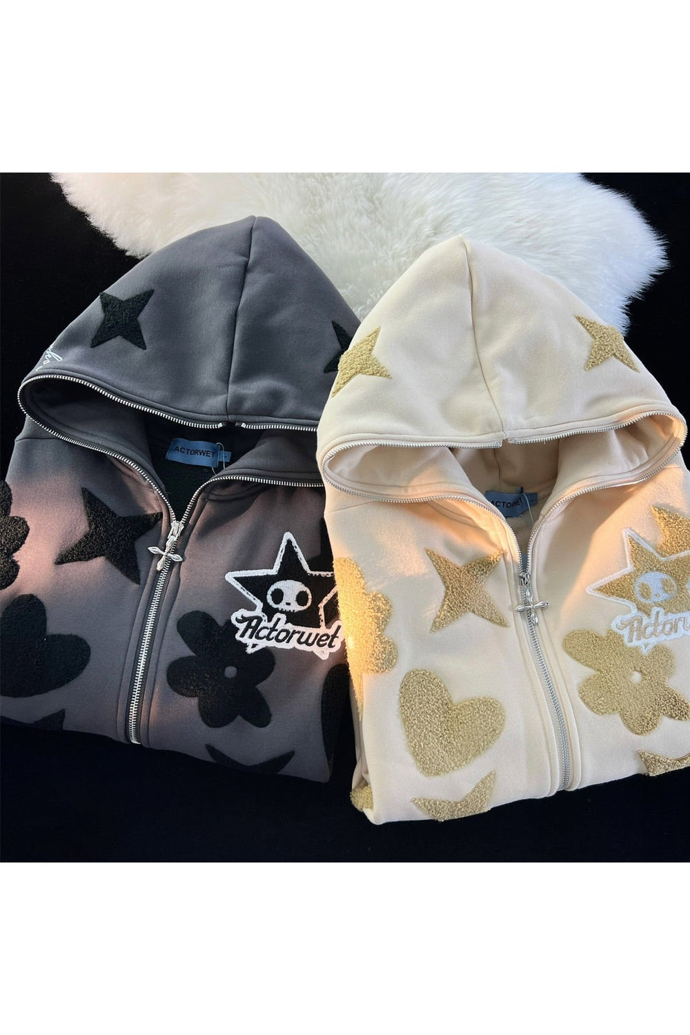 Y2k Oversized Zip Up Warm Hoodie