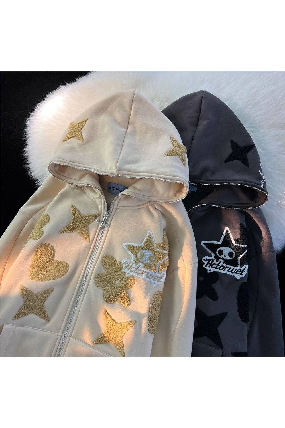 Y2k Oversized Zip Up Warm Hoodie