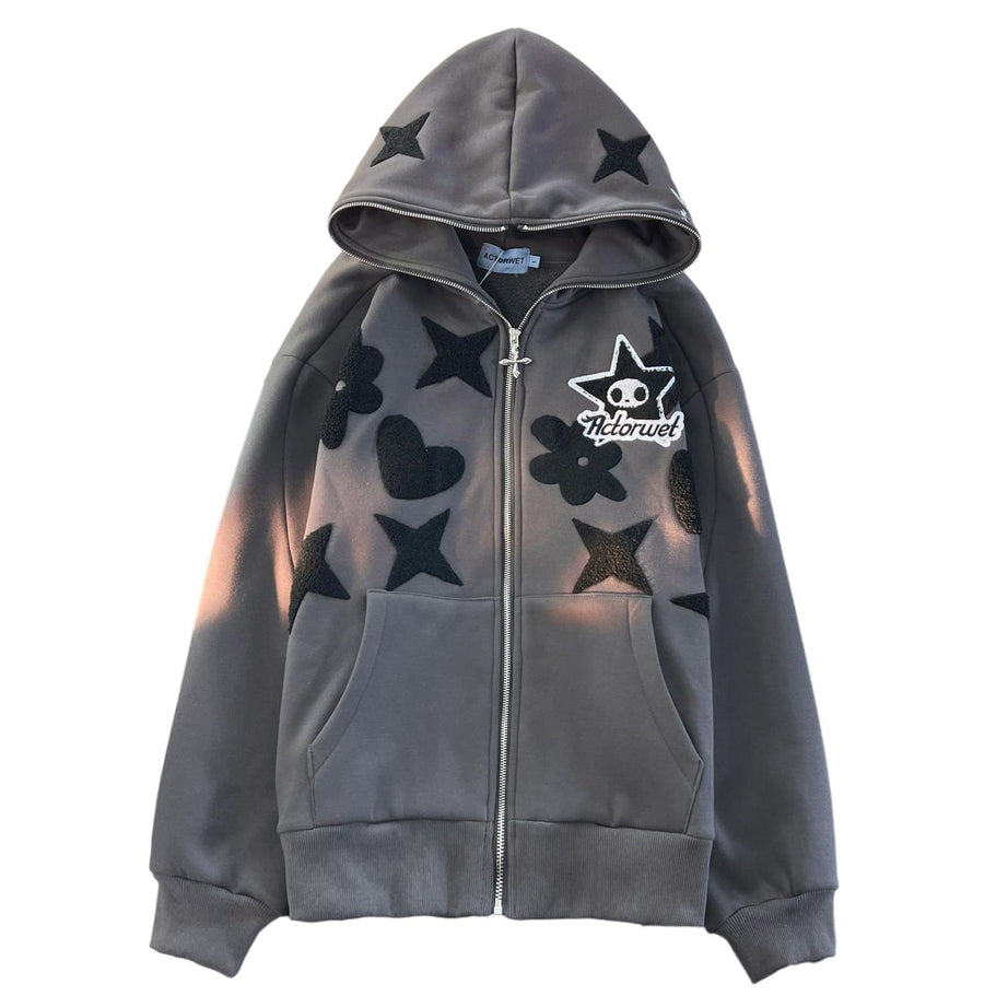 Oversized Zip Up Warm Hoodie - Hoodies