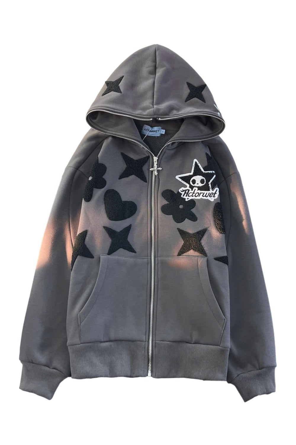 Y2k Oversized Zip Up Warm Hoodie