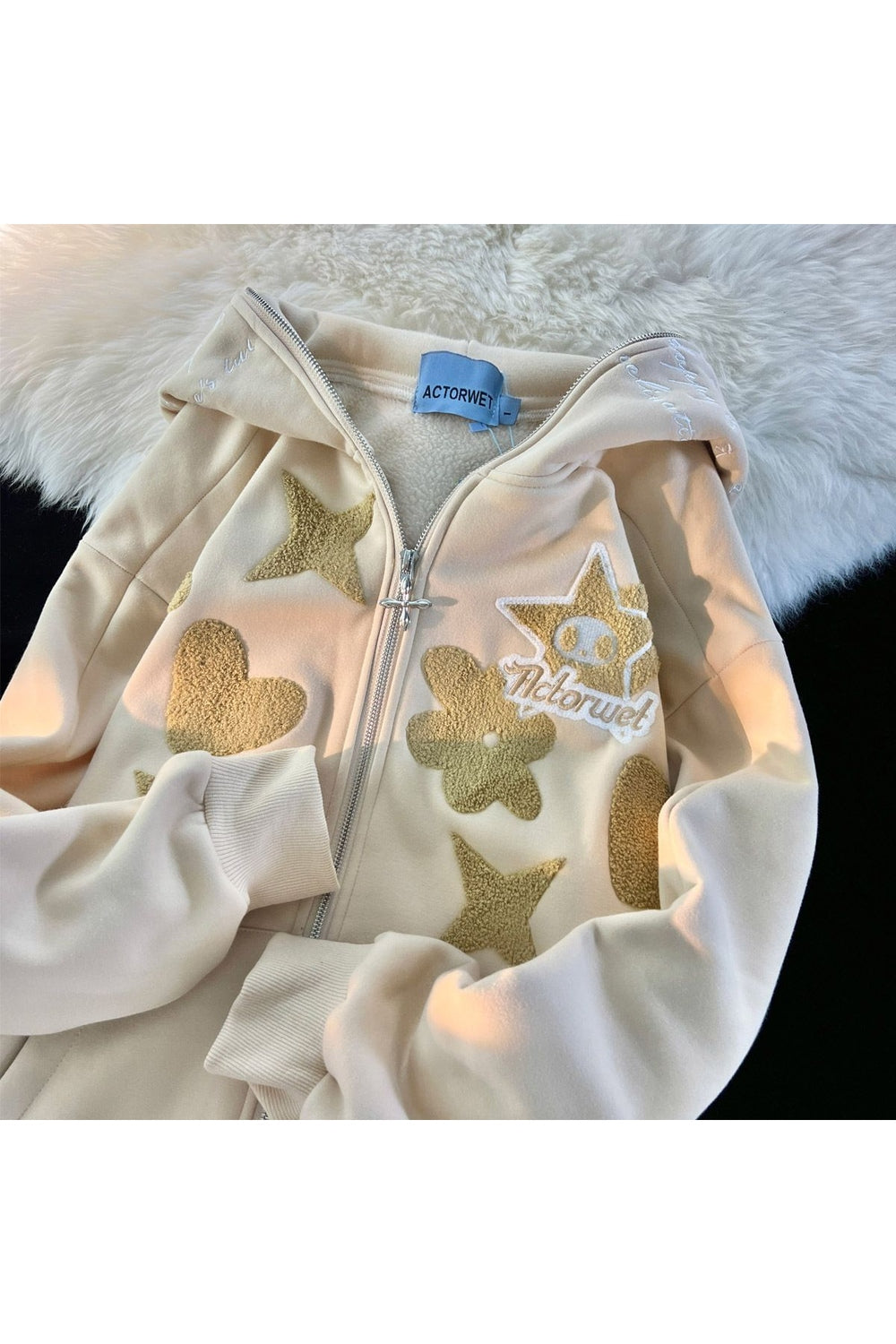 Y2k Oversized Zip Up Warm Hoodie