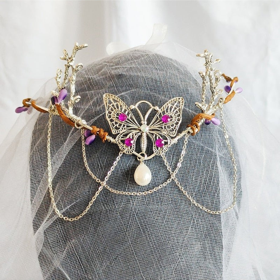 Y2k Pagan Fairy Butterfly Crown