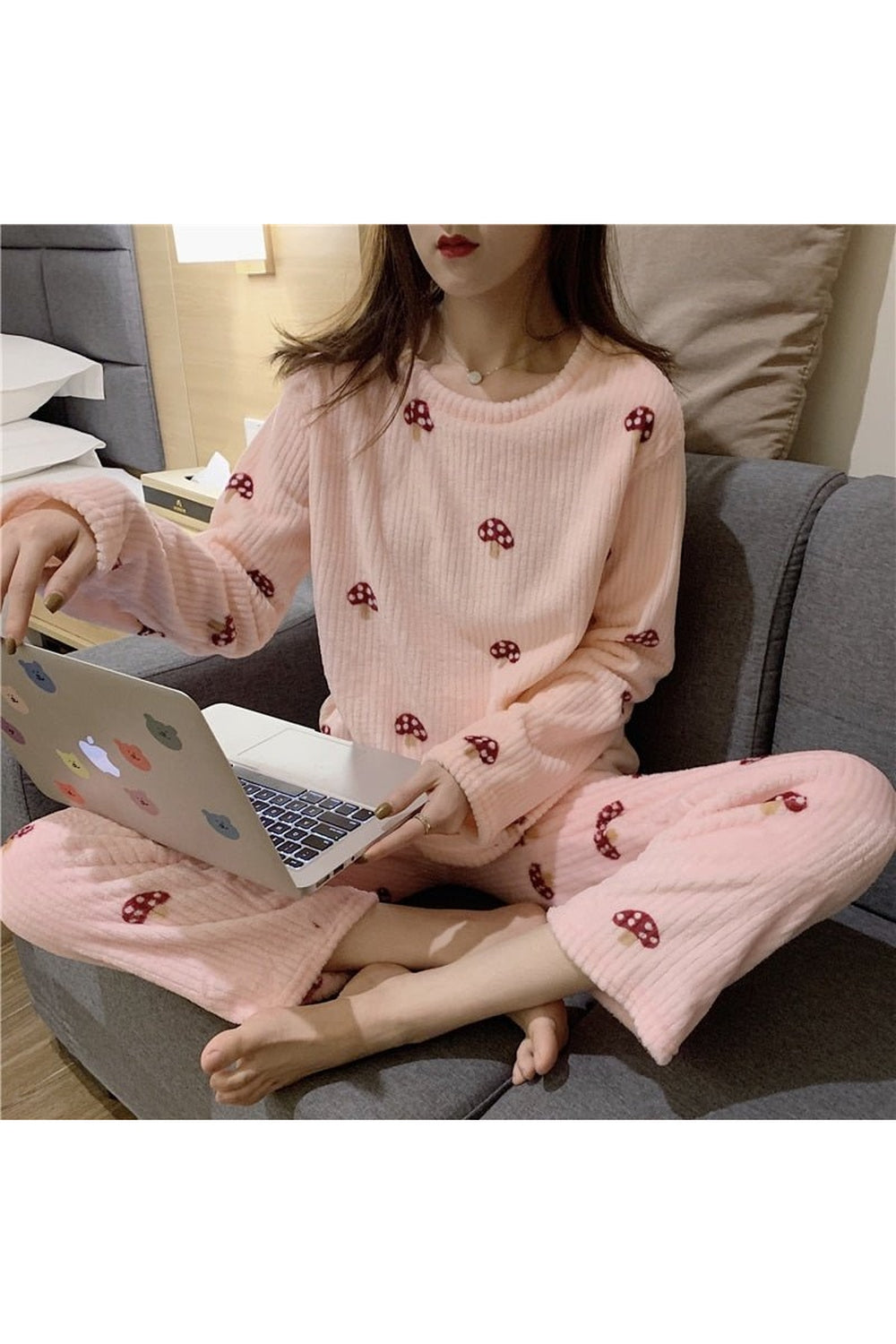 Y2k Pajama Sets Mushroom Print