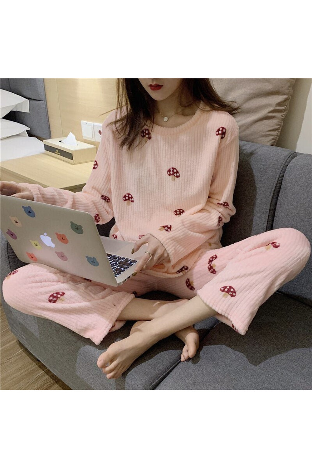 Y2k Pajama Sets Mushroom Print