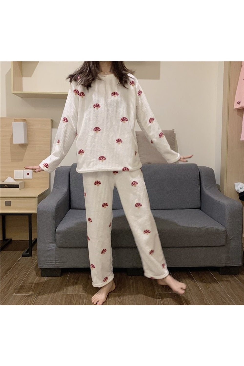 Y2k Pajama Sets Mushroom Print