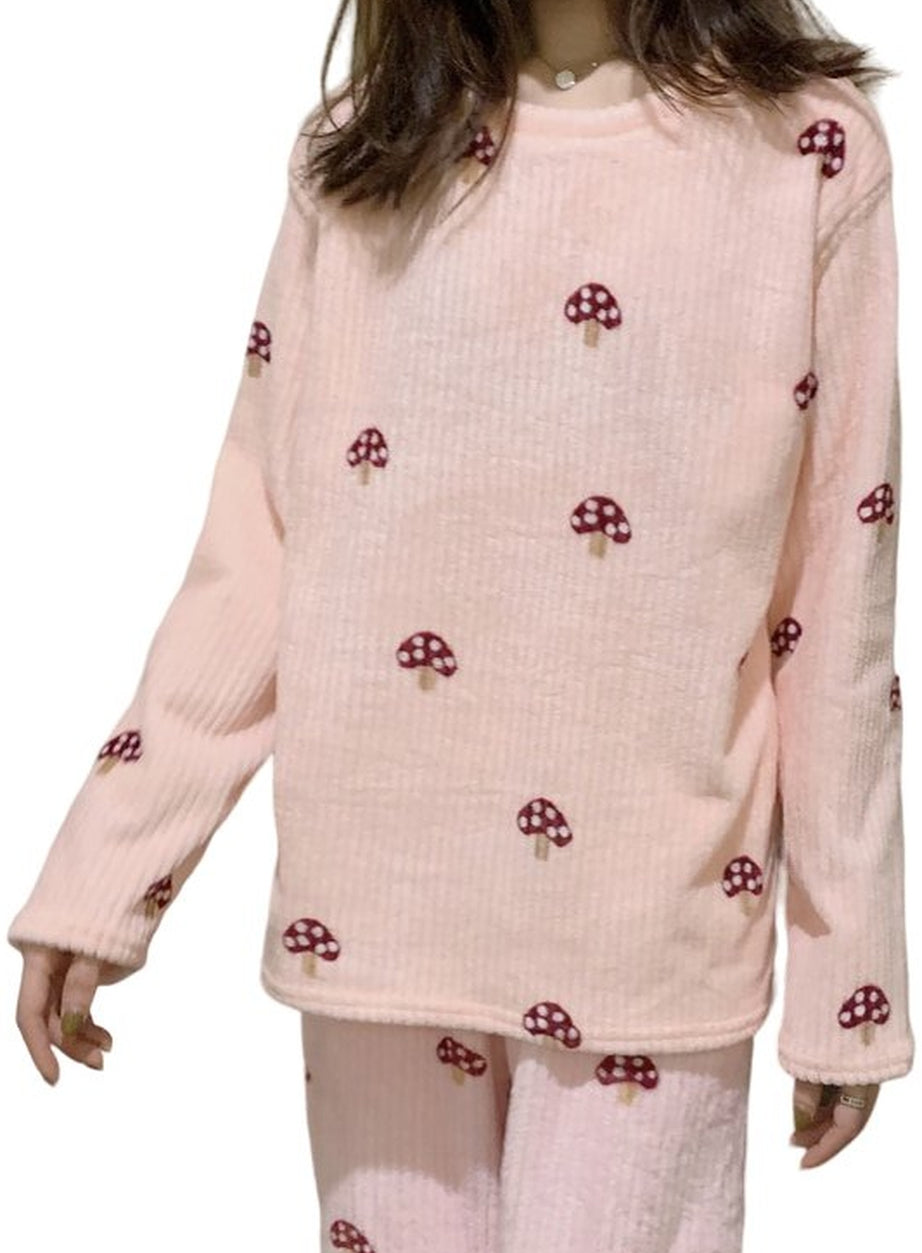 Y2k Pajama Sets Mushroom Print