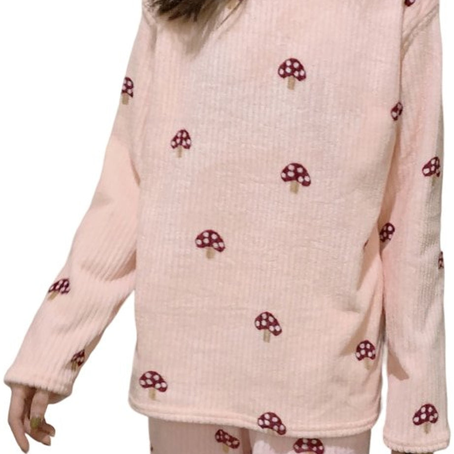 Y2k Pajama Sets Mushroom Print