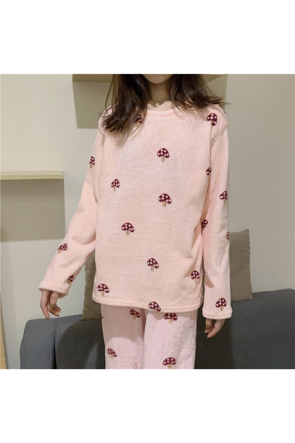 Y2k Pajama Sets Mushroom Print