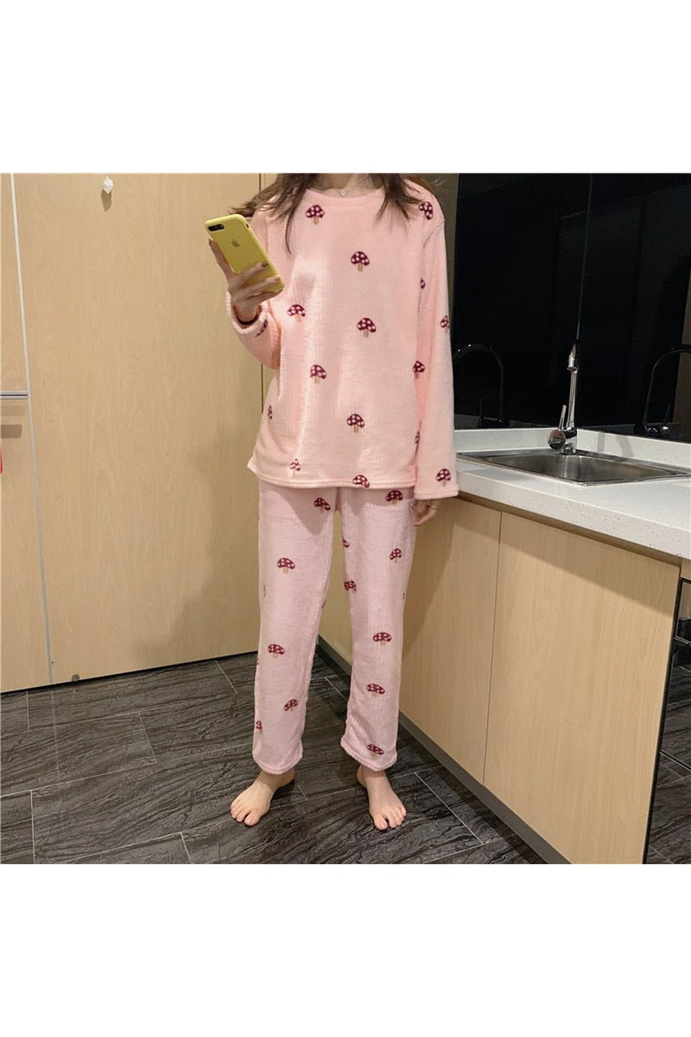 Y2k Pajama Sets Mushroom Print