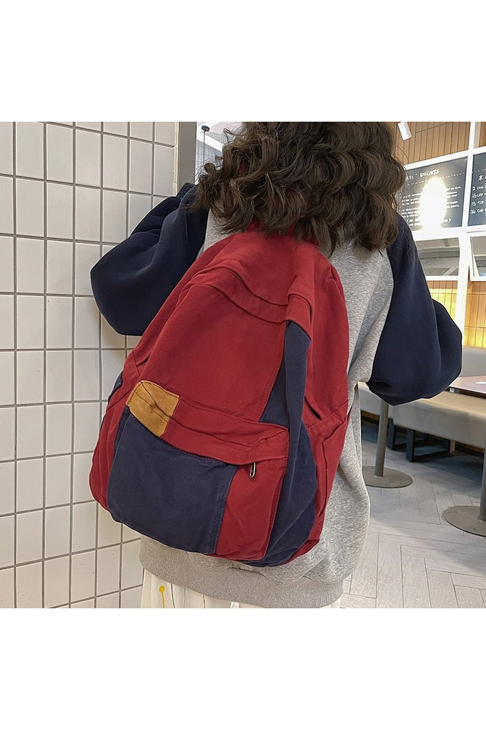 Y2k Panelled Canvas Backpack