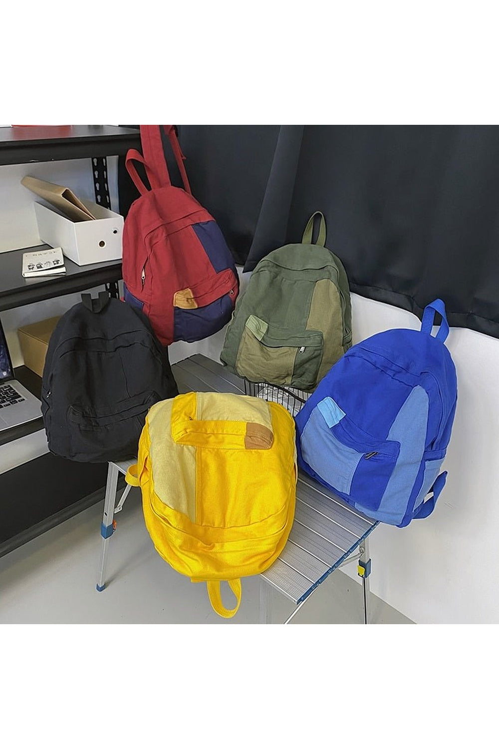 Y2k Panelled Canvas Backpack