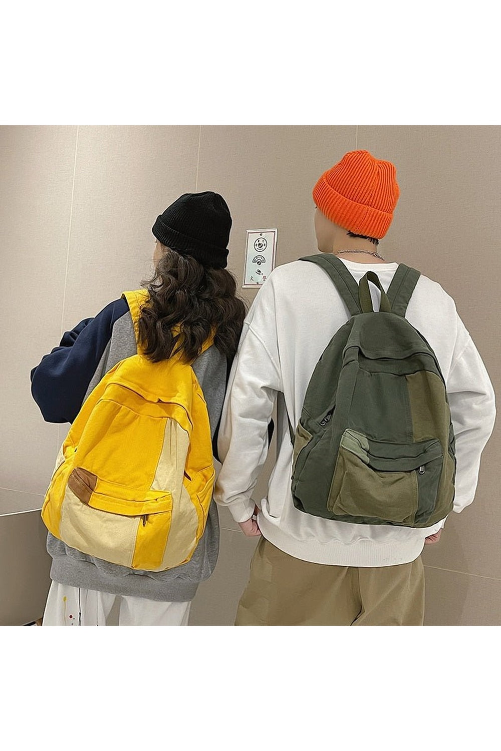 Y2k Panelled Canvas Backpack