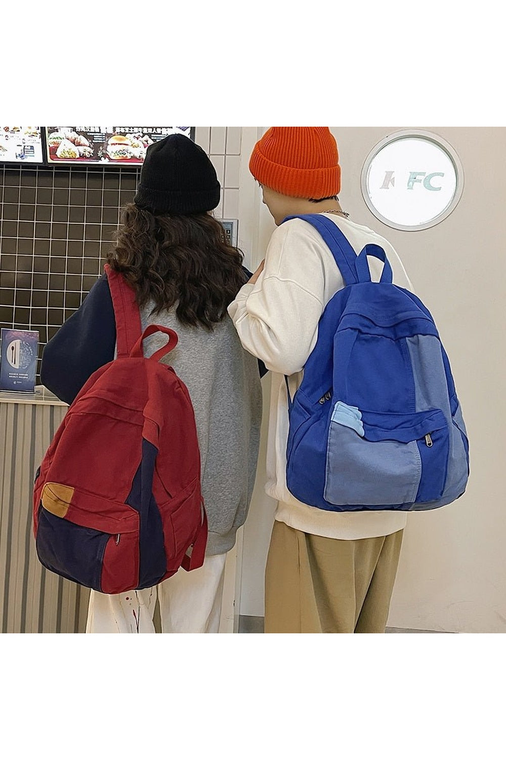 Y2k Panelled Canvas Backpack