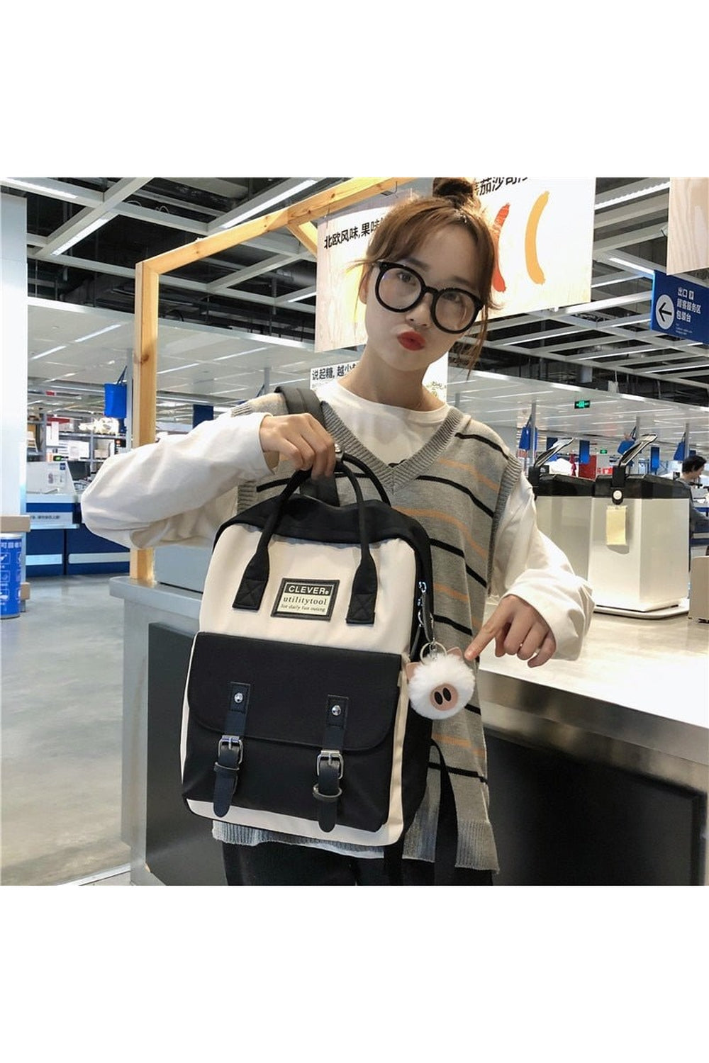 Y2k Pastel Colors Preppy Backpack