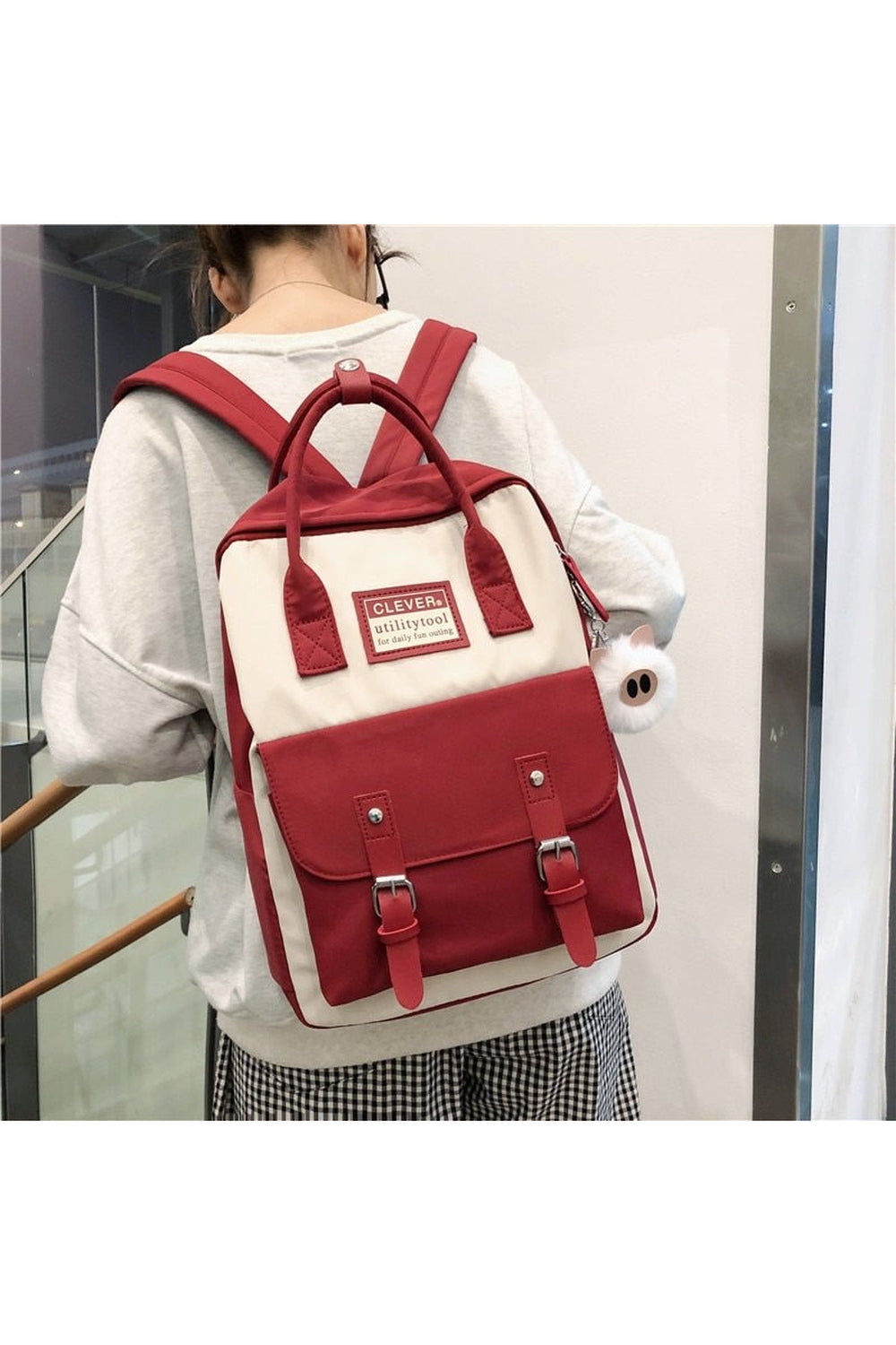 Y2k Pastel Colors Preppy Backpack