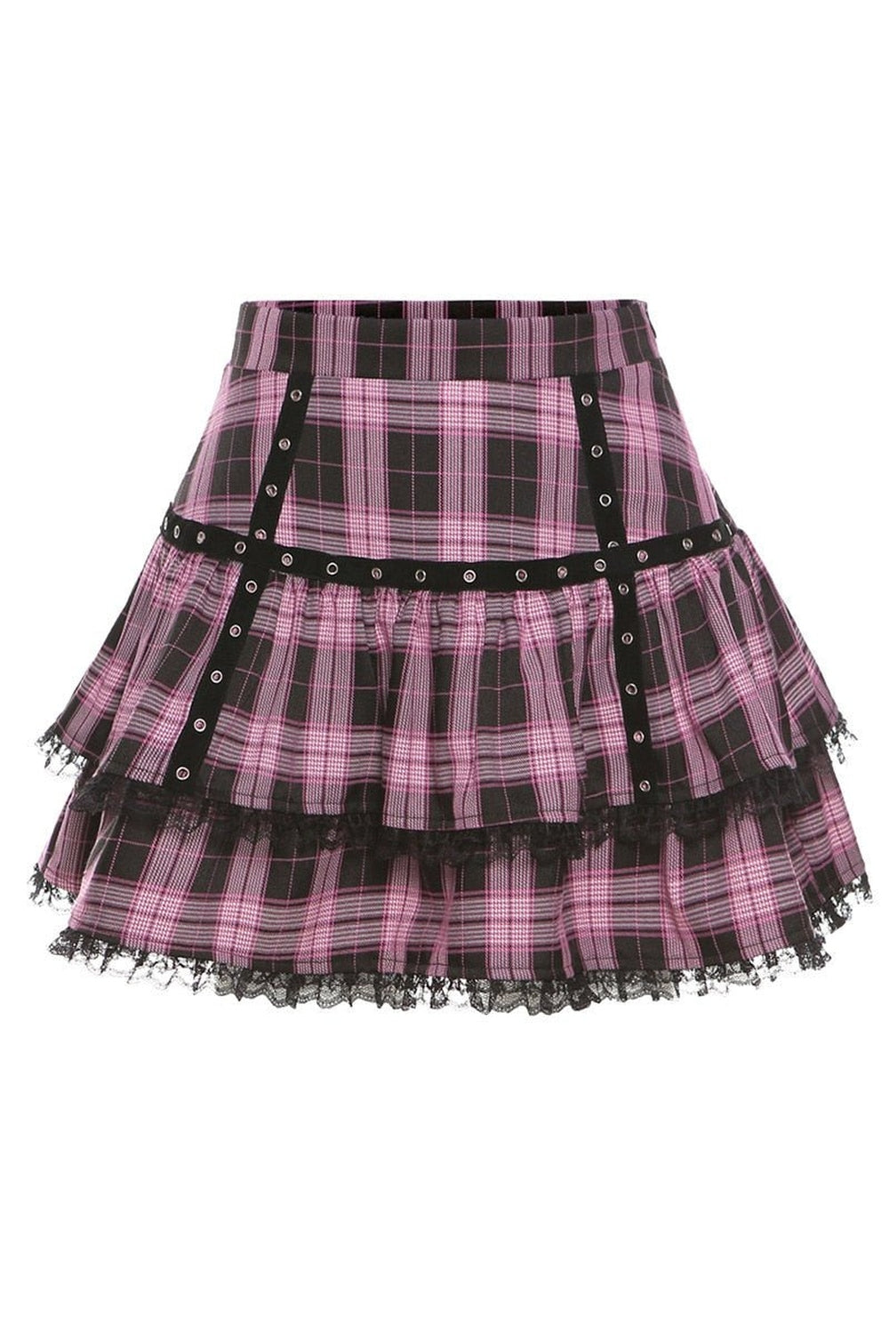 Y2k Pastel Goth Mini Plaid Skirt