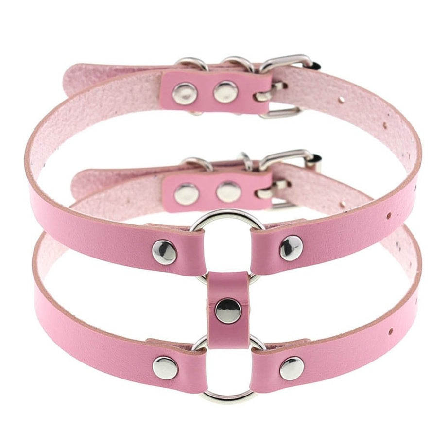 Y2k Pastel Goth PU Leather Choker