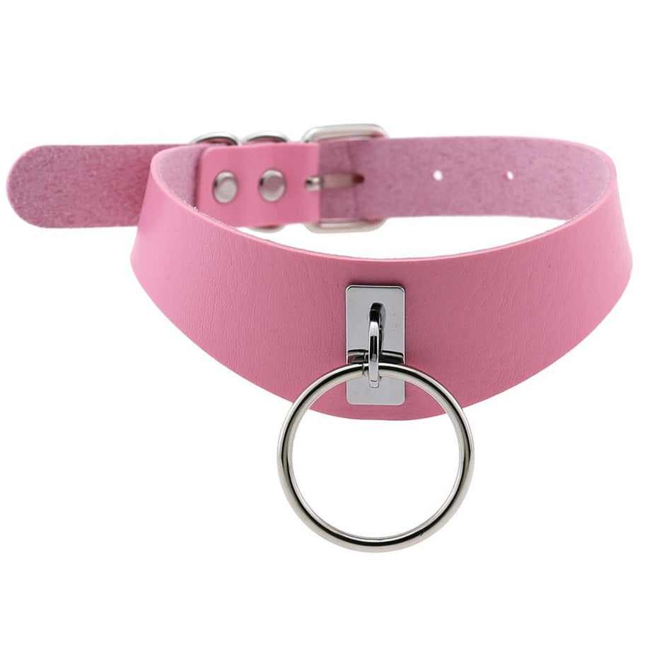 Y2k Pastel Goth PU Leather Choker