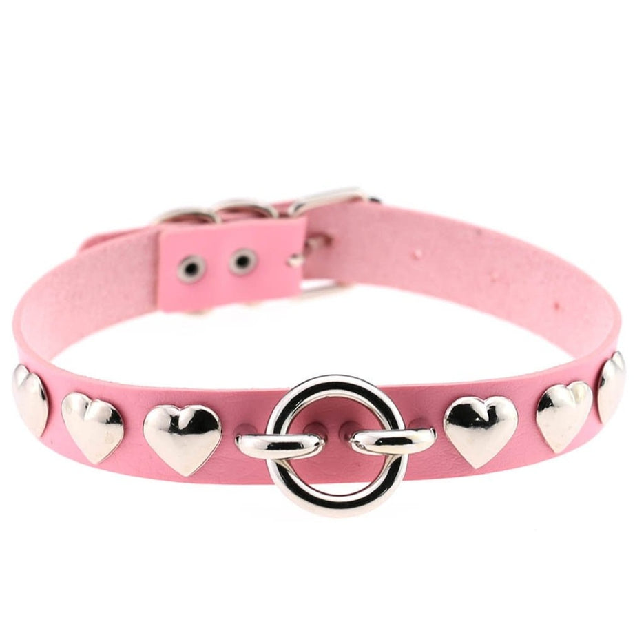 Y2k Pastel Goth PU Leather Choker