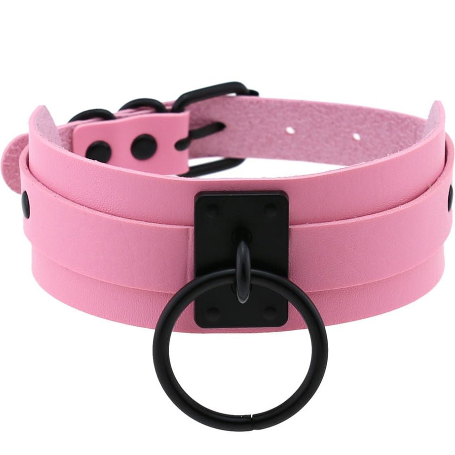 Y2k Pastel Goth PU Leather Choker