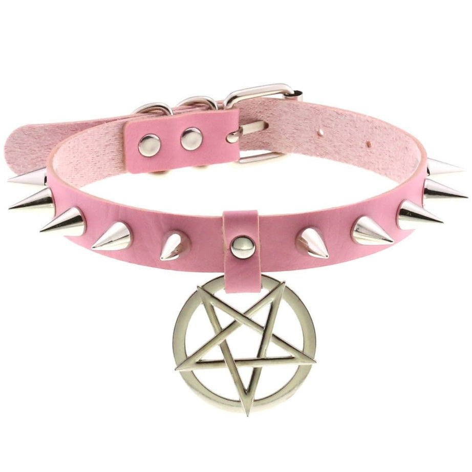 Y2k Pastel Goth PU Leather Choker