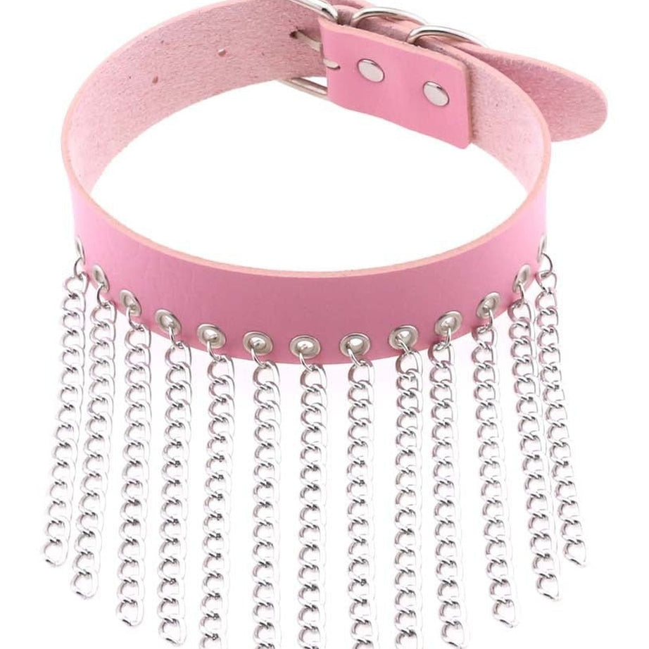 Y2k Pastel Goth PU Leather Choker