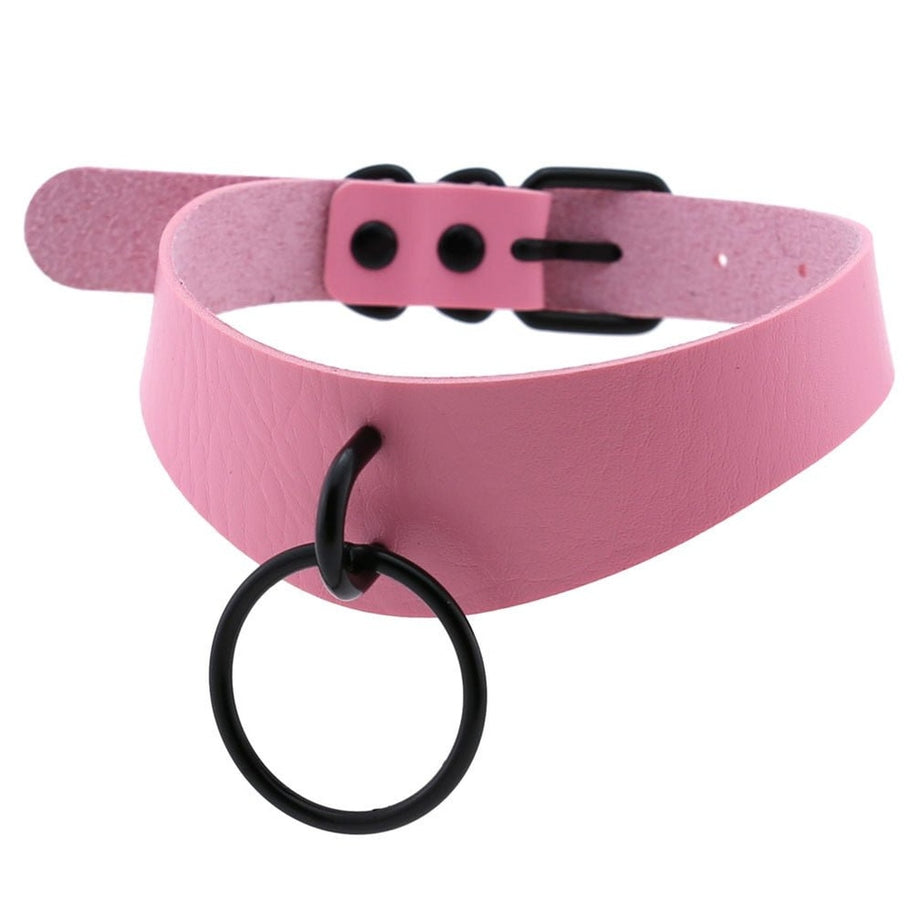 Y2k Pastel Goth PU Leather Choker