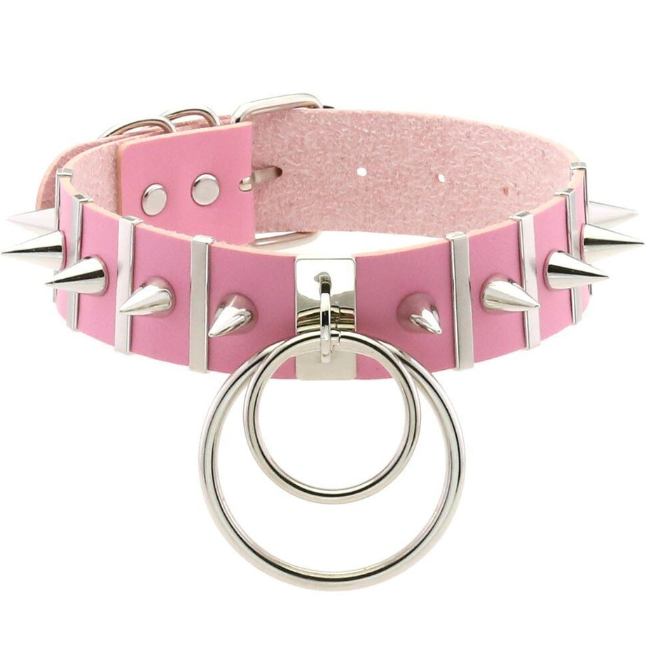Y2k Pastel Goth PU Leather Choker