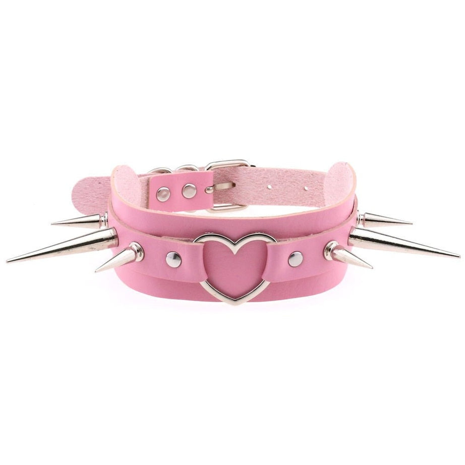 Y2k Pastel Goth PU Leather Choker