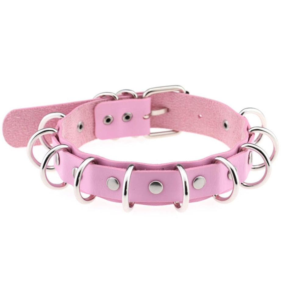 Y2k Pastel Goth PU Leather Choker