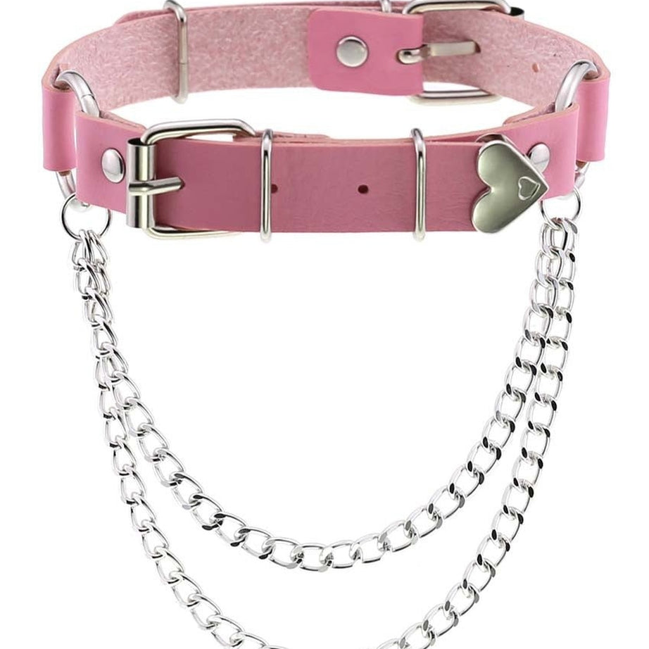 Y2k Pastel Goth PU Leather Choker