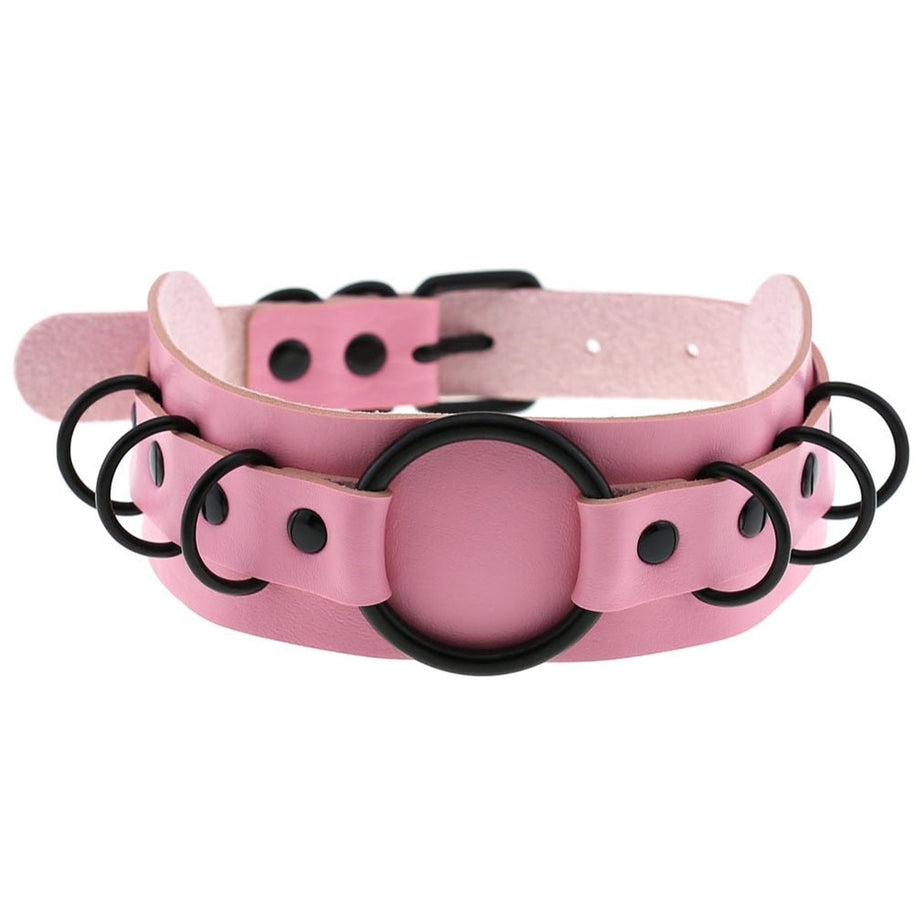 Y2k Pastel Goth PU Leather Choker