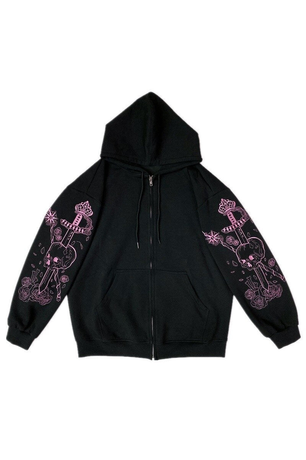 Y2k Pastel Goth Zip Up Hoodie