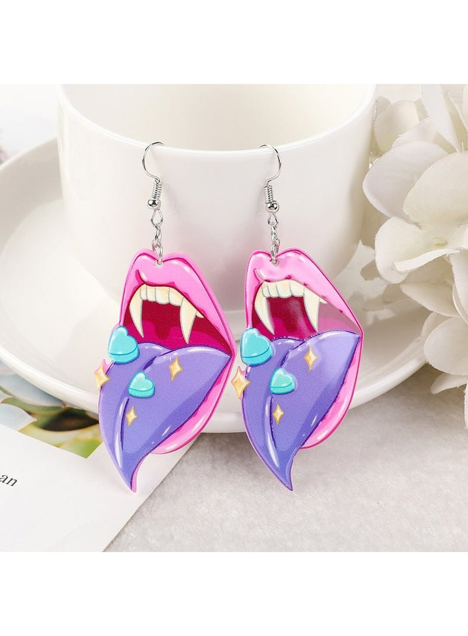 Y2k Pastel Gothic Lips Earrings