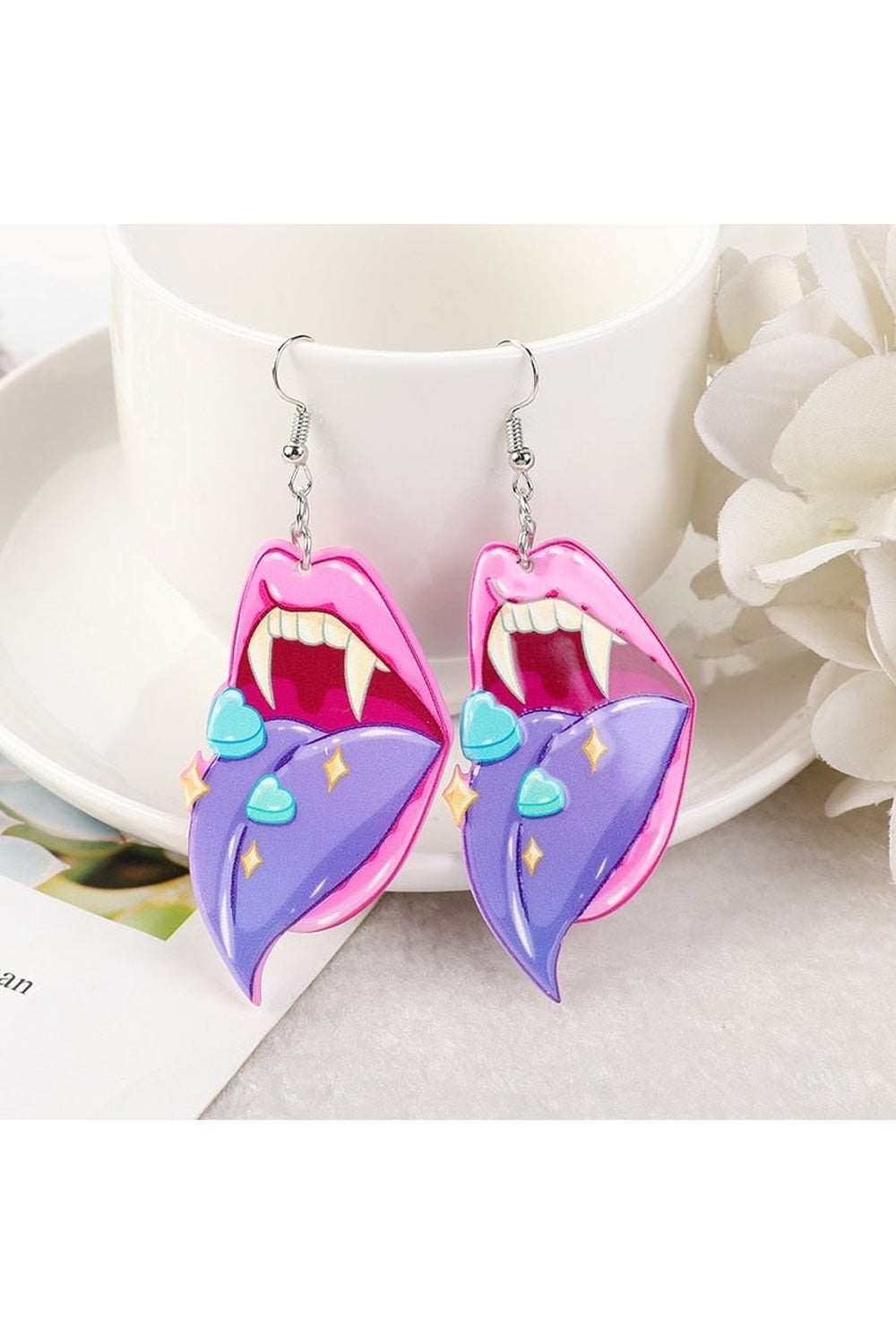 Y2k Pastel Gothic Lips Earrings