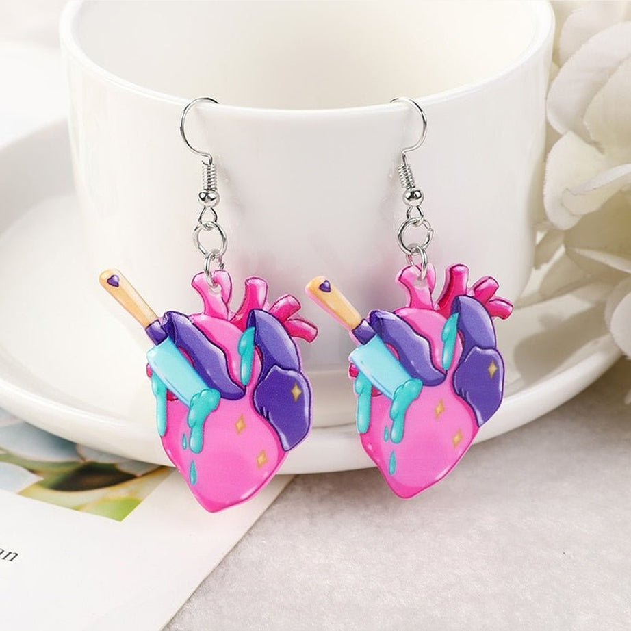 Y2k Pastel Gothic Lips Earrings