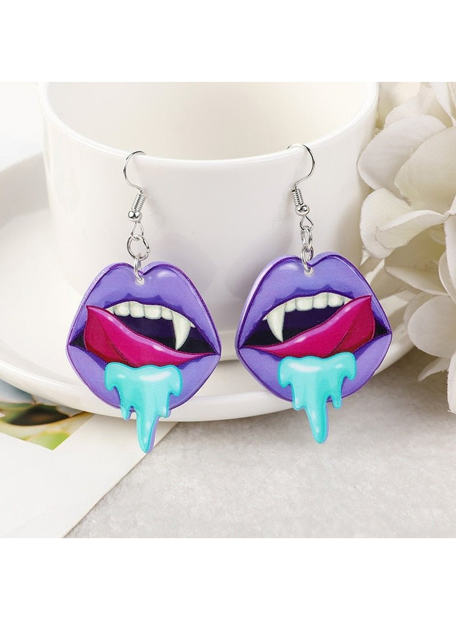 Y2k Pastel Gothic Lips Earrings