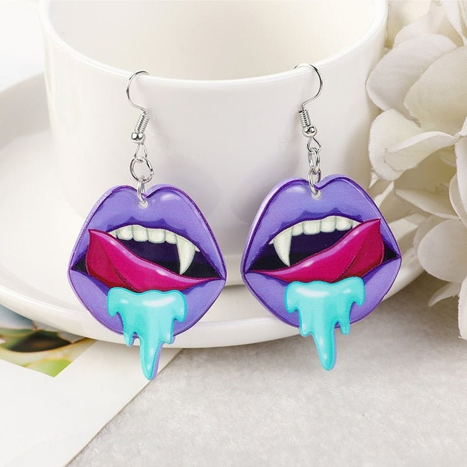 Y2k Pastel Gothic Lips Earrings