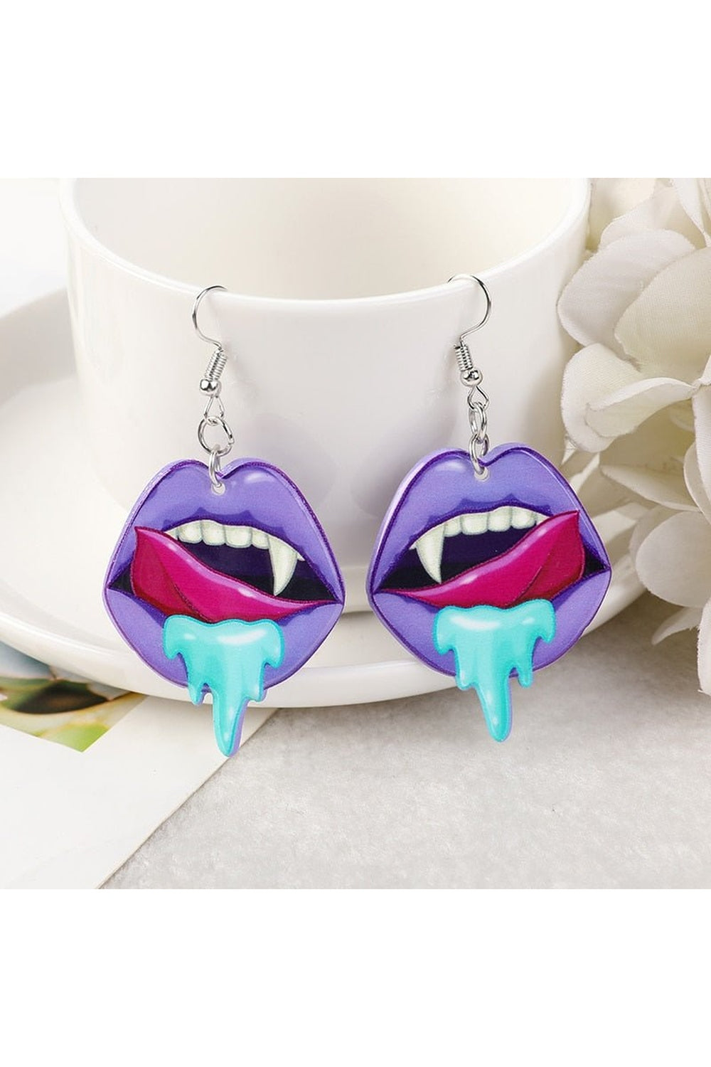 Y2k Pastel Gothic Lips Earrings