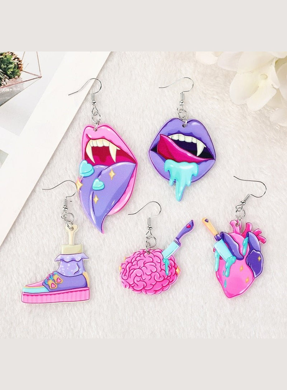 Y2k Pastel Gothic Lips Earrings