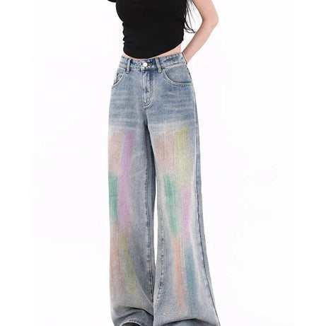 Pastel Gradient Baggy Jeans - Jeans