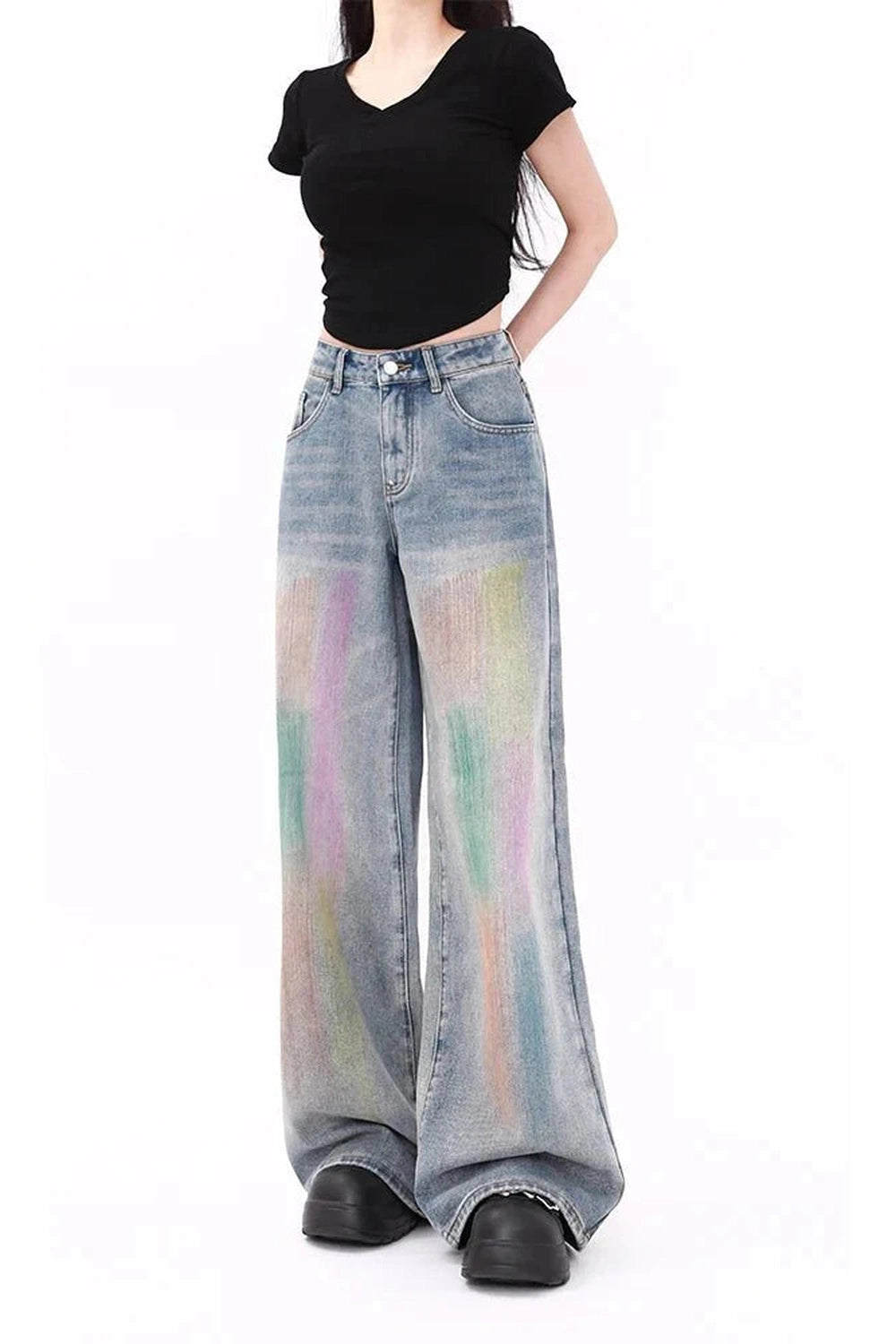 Y2k Pastel Gradient Baggy Jeans