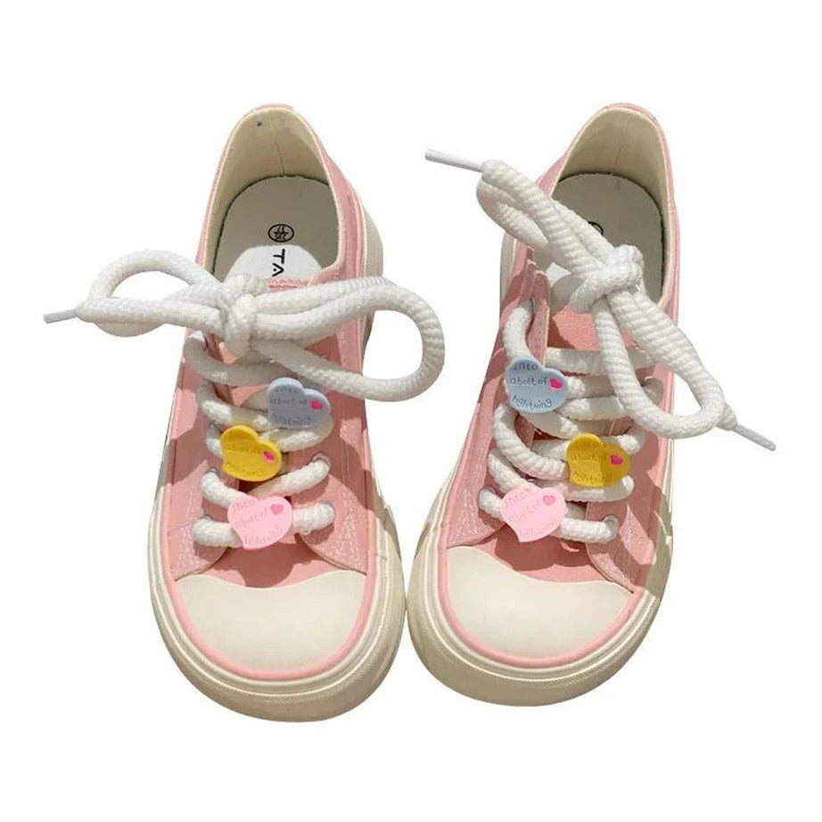 Y2k Pastel Heart Charm Sneakers