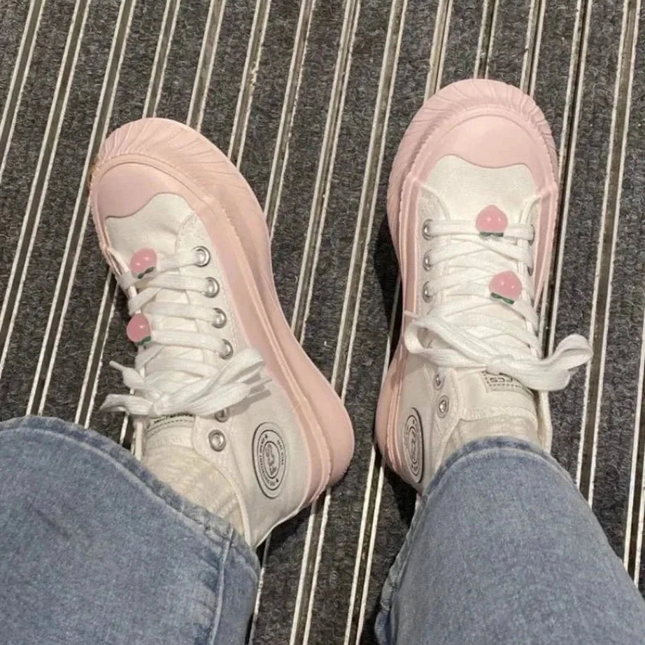 Y2k Pastel Peach Sneakers